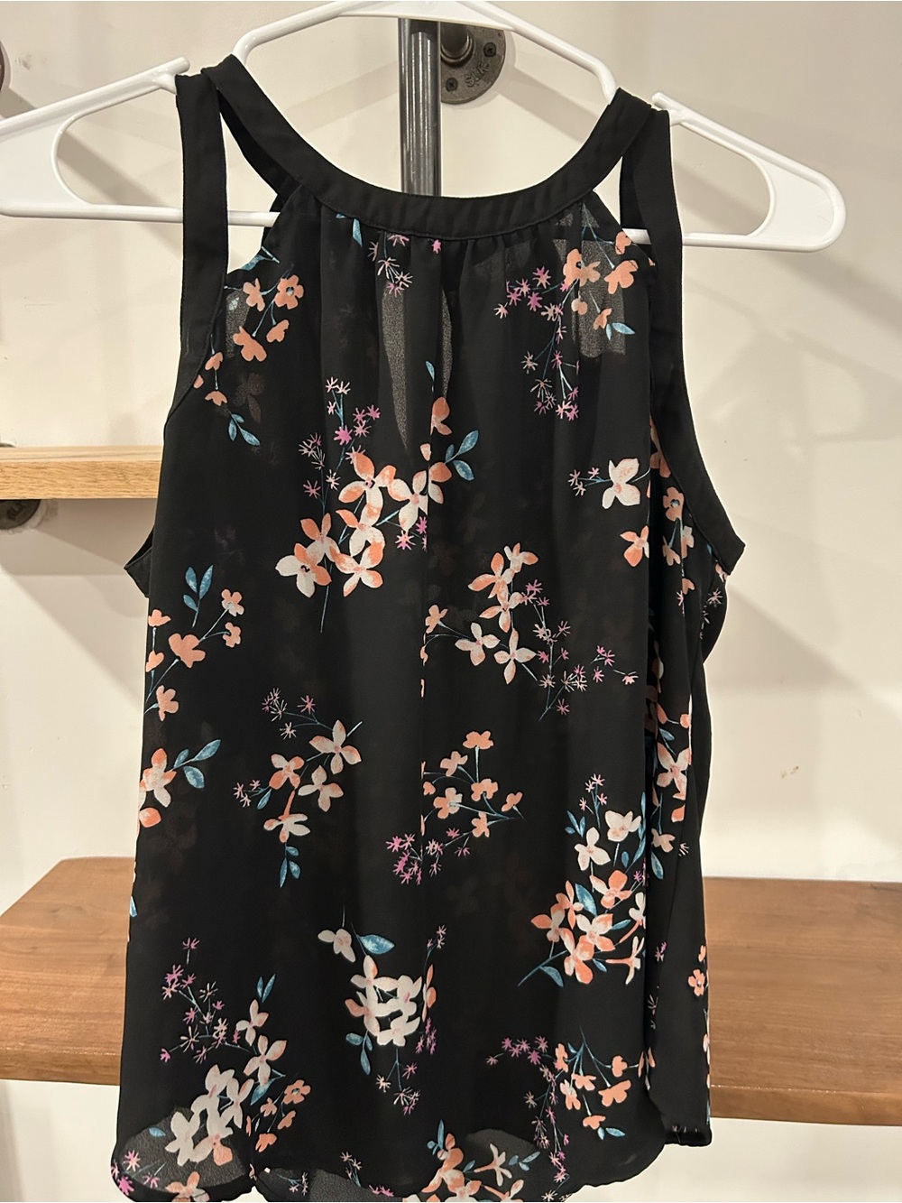 Candie's Black Floral Halter Camisole
